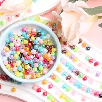 Товары для вечеринок 500 шт. многогранные шариковые бусины 6 мм DIY ювелирные аксессуары DIY креативный AB яркий цветной акрил 500Pcs разноцветный