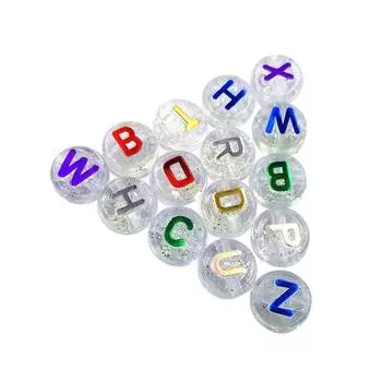 Товары для вечеринок 50 шт 10 мм поделки своими руками позолоченные буквы акриловые плоские бусины прозрачные изготовление ювелирных изделий свободные бусины разделители фурнитура зелёный