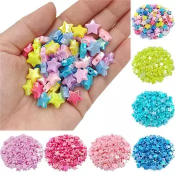 Товары для вечеринок 50 шт. 11 мм оптовая продажа ювелирных изделий изготовление звезд акриловые бусины ожерелье браслет AB цвет кулон своими руками для небесно-голубой