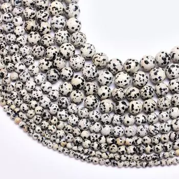 Товары для вечеринок 60-20 шт. Для изготовления ювелирных изделий из натурального камня, ожерелье, браслет из крапин 4, 6, 8, 10, 12 мм, круглые бусины, далматинская яшма 4mm about 60Pcs