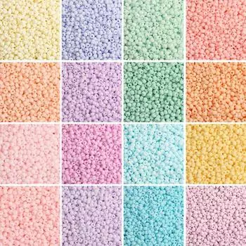 Товары для вечеринок 660 шт./пакет бусины круглые стеклянные разделительные бусины матовые ручная работа своими руками популярные высококачественные макаруны цвет однородный 3 мм 17