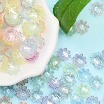 Товары для вечеринок 9,5 мм свободные разделительные бусины для изготовления ювелирных изделий ручной работы в форме цветка солнца браслет ожерелье акриловые бусины 200pcs разноцветный