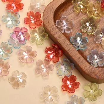 Товары для вечеринок Акрил 14,7 мм Высококачественные браслеты Galsang Flower Новое ожерелье Мода для изготовления ювелирных изделий Серьги 100 шт. Свободные бусины DIY синий