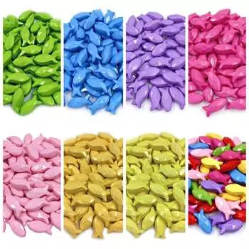 Товары для вечеринок Акриловые бусины в форме рыбок, однотонные, конфетного цвета, блестящие, россыпью, ручная работа, 20 шт., 8*18 мм, популярный новый лот для самостоятельного изготовления браслета, ожерелья разноцветный