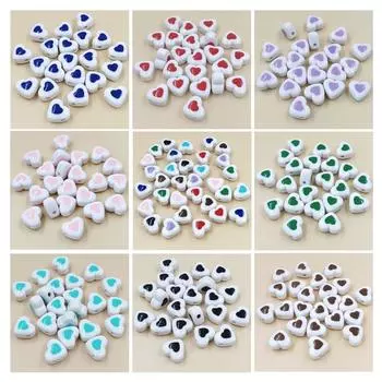 Товары для вечеринок Акриловые DIY Материал для ручной работы Краска для выпечки для ожерелья 10 шт. Модный браслет Однотонные бусины Love Loose Изготовление ювелирных изделий розовый