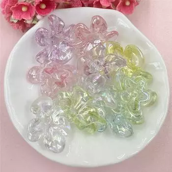 Товары для вечеринок Аксессуары для волос Акриловый чехол для телефона Аксессуары ручной работы Материал для изготовления цепочки для мобильного телефона 22,5*23,5 мм Цветочные бусины своими руками 10 шт. жёлтый