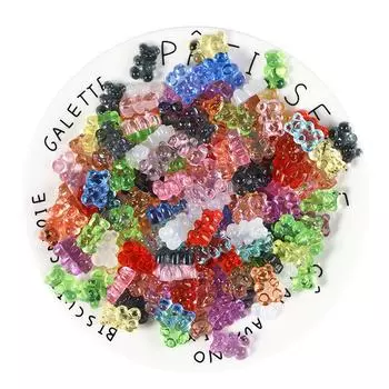 Товары для вечеринок Аксессуары для волос Материал DIY Патч Маникюр Свободные бусины Прозрачный медведь Конфеты Чехол для телефона Патч Непористый 10 шт. Крем-клей розовый