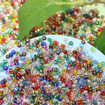 Товары для вечеринок Аксессуары ручной работы Стеклянные свободные бусины About4000Pcs Прозрачный браслет 3 мм DIY серьги ожерелье для изготовления ювелирных изделий бисер 4000Pcs разноцветный