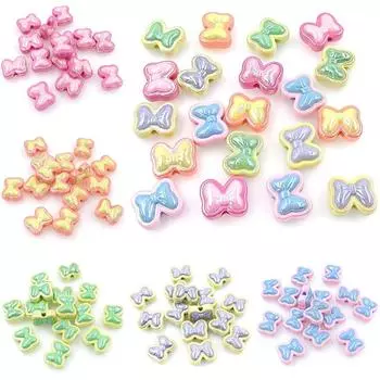 Товары для вечеринок Браслет 10 шт. УФ-излучение, двухцветный, DIY-материалы, ювелирные аксессуары, изготовление акрила, бусины-банты, серьги, креативное стерео розовый