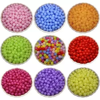 Товары для вечеринок Браслет Ожерелье Одно отверстие Акриловые бусины Горячая Распродажа 80 шт 6 мм Оптовая DIY Фурнитура Желе Цвет Ювелирные Изделия Аксессуары Подвеска