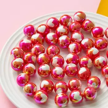 Товары для вечеринок, брелок, бисерные аксессуары, браслет, ожерелье, 16 мм, ювелирный материал, шарики любви, бусины, цепочка для мобильного телефона, 5 шт., акрил Style A