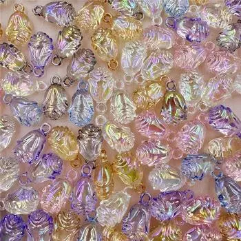 Товары для вечеринок, брелок, роза шампанского, акрил, 5 шт., модные серьги, аксессуары для самостоятельного изготовления ювелирных изделий, бусины для браслета, ожерелья, 13*24 мм фиолетовый