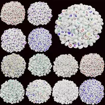 Товары для вечеринок Буквы Бусины Ожерелье Браслет DIY Подвеска Бронзирование Цветной 20 шт 10 мм Для изготовления ювелирных изделий своими руками