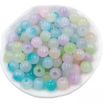 Товары для вечеринок, бусины с градиентом и размазыванием, аксессуары для украшений своими руками, 30 шт., желейные цветные бусины, креативные бусины для изготовления браслетов и ожерелий 8mm 30Pcs телесный