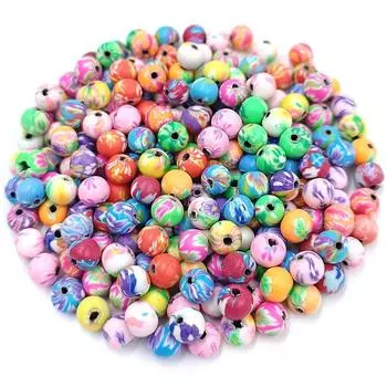 Товары для вечеринок Цветочные украшения с животными Фурнитура для ювелирных аксессуаров Симпатичные подвески 20/10 шт. Свободные бусины Мягкие керамические бусины DIY Разные цвета Style7 10Pcs 10mm