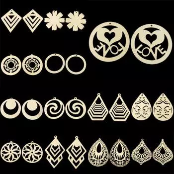 Товары для вечеринок, деревянные подвески для изготовления ювелирных изделий, очаровательные натуральные украшения, 2 шт./лот, 25 стилей, оптовые аксессуары, новые, сделай сам