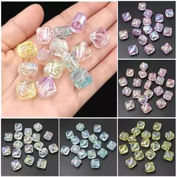 Товары для вечеринок DIY браслет 10 шт. квадратное диагональное отверстие материал свободные бусины ювелирные аксессуары мода УФ ослепительный цвет ожерелье изготовление ручная работа белый