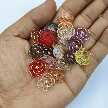 Товары для вечеринок DIY Бусины Материалы для ручной работы Модный браслет Цветочные бусины DIY Акриловое ожерелье Подвеска Ювелирные изделия 20 шт 17,6 мм 17.6mm красный