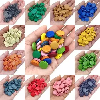 Товары для вечеринок DIY Finders Подвеска Круглые хлопья 20 шт 15 мм Оптовая продажа Деревянные бусины Ожерелье Браслет Изготовление ювелирных изделий разноцветный