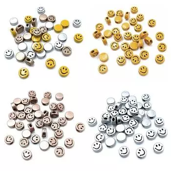 Товары для вечеринок DIY Изготовление украшений для браслетов Акриловые бусины-смайлы Бусины-россыпи Подвески с овальными отверстиями Аксессуары для украшений своими руками 10 шт. бронзовый
