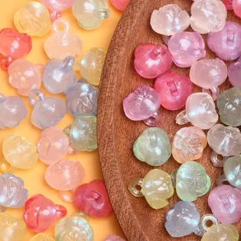 Товары для вечеринок DIY Ювелирные аксессуары Популярные 14*15,5 мм подвеска из акрила 10 шт. Модные бусины в форме розы Цветочное ожерелье Большое количество жёлтый