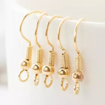 Товары для вечеринок для изготовления сережек, украшения из металла, сделай сам, ручная работа, с круглыми бусинами, ушные крючки, 50 шт., бисерные аксессуары