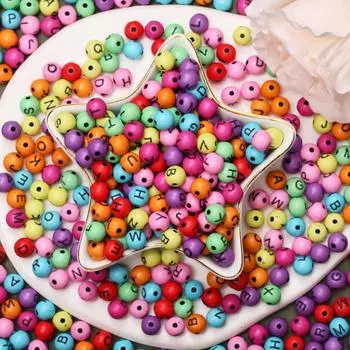 Товары для вечеринок для изготовления украшений Акриловые бусины ручной работы для браслета «сделай сам» с буквами алфавитные бусины круглые бусины подарки «сделай сам» 50 шт. свободная прокладка 7,5 мм