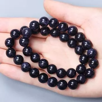 Товары для вечеринок для ожерелья, браслета, 4, 6, 8, 10, 12 мм, разделительные бусины, натуральные бусины из голубого песка, круглые, для самостоятельного изготовления ювелирных изделий 4mm about 40Pcs