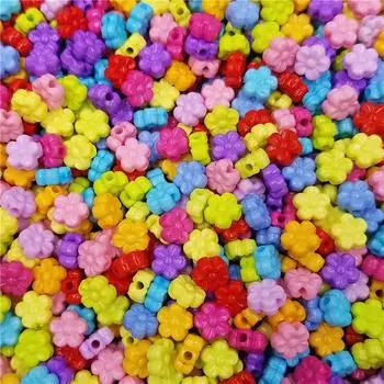 Товары для вечеринок для ювелирных изделий, аксессуары, сплошной цвет, яркие цвета, 50 шт., 9 мм, кулон в форме цветка, DIY ремесла, ожерелье, браслет, горячая распродажа