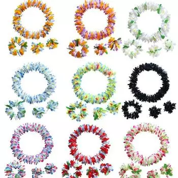 Товары для вечеринок, гавайская гирлянда из искусственных цветов, красочное восторженное пляжное ожерелье с леями, костюм в стиле Алоха