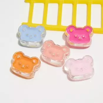 Товары для вечеринок Голова медведя Свободные бусины Капает масло Аксессуары для волос Прозрачные завязанные летние красочные аксессуары с перфорированными бусинами 5 шт. Веревка на голову