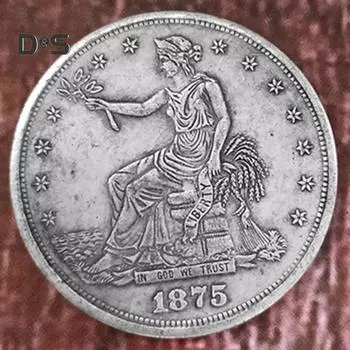 Товары для вечеринок и фестивалей, антикварные памятные однодолларовые монеты США Old Morgan 1875 года, предметы коллекционирования 1pc