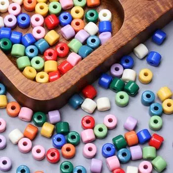 Товары для вечеринок Изготовление браслетов кремового цвета 100 шт. акрил для сережек 6,5 мм DIY ожерелье материал аксессуары модный брелок свободные бусины оранжевый