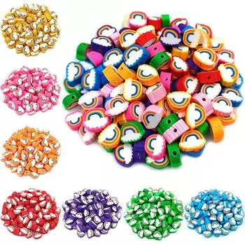 Товары для вечеринок Изготовление ювелирных изделий Мягкая глина Ожерелье Браслет Бусины 20 шт 8*10 мм Оптовая продажа DIY Для Подвески