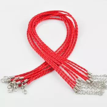 Товары для вечеринок Ювелирные изделия Фурнитура из искусственной кожи для браслета и ожерелья с застежкой-лобстером, подвески на шнуре, высококачественные новые 10 шт., 40 см