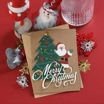 Товары для вечеринок Крафт-бумага Рождественские открытки Почтовая открытка Складная поздравительная открытка Винтаж с конвертом Пригласительные открытки Рождество