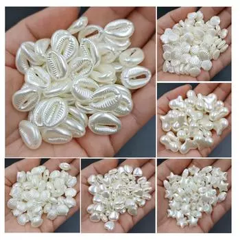 Товары для вечеринок Кулон Звезда Раковина Сердце Бусины Для DIY Браслет Ожерелье Серьги Любовь Аксессуары Искусственный Жемчуг Акрил Белый Изготовление Ювелирных Изделий