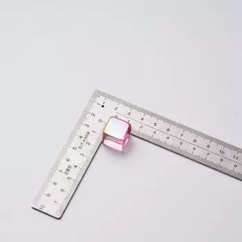 Товары для вечеринок, квадратные бусины, 5 шт., самодельные свободные бусины ручной работы, 16 мм, игральные кости, бисерный материал, аксессуары для волос, ослепительные квадратные бусины цвета AB синий