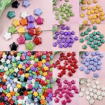 Товары для вечеринок Маленькие звездочки в форме ожерелья Изготовление брелока для браслета 20 шт. Материал для бисероплетения Бусины россыпью Мода DIY чёрный