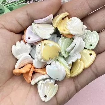 Товары для вечеринок, материалы для самостоятельной работы, серьги, украшения для волос, ожерелья, маркировка ювелирных изделий, 15,2*15,7 мм, акриловые лепестковые бусины, 50 шт./набор разноцветный