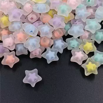 Товары для вечеринок Матовые бусины в форме пентаграммы для ювелирных изделий Серьги Маркировка Мода Ручная работа DIY Материал Браслет Акрил 10 шт. Ожерелье розовый