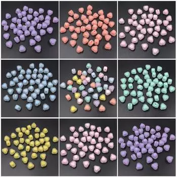 Товары для вечеринок Матовые подвески из акрила Прозрачные креативные модные бусины в форме сердца для самостоятельного изготовления украшений Transparent разноцветный