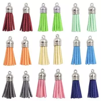 Товары для вечеринок, модные кисточки для изготовления ювелирных изделий, 26 цветов, ручная работа, 10 шт., 38 мм*10 мм, корейский бархат, серебряные подвески, винтажные поделки своими руками