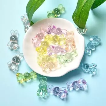 Товары для вечеринок Модные подарки Arcylic Бусины DIY Фурнитура 20 шт Прозрачный Кролик Медведь Мультфильм Для Изготовления Ювелирных Изделий Милый Rabbit