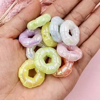 Товары для вечеринок Модные подвески 10 шт. Акриловые 24,5 мм подвески пончики бусины DIY ювелирные изделия Материал браслет ожерелье аксессуары оранжевый