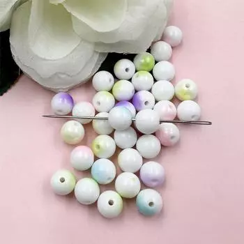 Товары для вечеринок Модный аксессуар 8/10/12/14 мм Подарки DIY бусины Браслет Ручной работы Ожерелье 10mm/100Pcs жёлтый