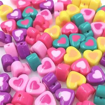 Товары для вечеринок Модный материал из бисера Ювелирные аксессуары 10 шт. Love Loose Beads Браслет Ожерелье Двухцветная акриловая запеченная краска зелёный