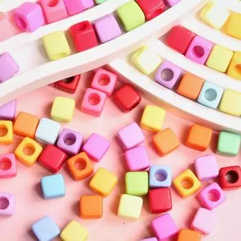 Товары для вечеринок, однотонные квадратные бусины, акриловые, 7 мм, 200 шт., подвески, аксессуары, ожерелье, браслет, изготовление ювелирных изделий своими руками 200Pcs разноцветный