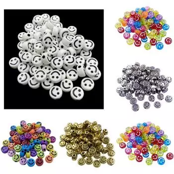 Товары для вечеринок оптом ожерелье браслет 20 шт 10 мм изготовление украшений улыбающееся лицо своими руками для подвески из бусинок