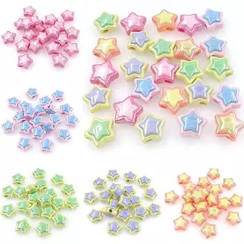 Товары для вечеринок, ожерелье 10 шт., изготовление украшений своими руками, аксессуары, УФ-браслеты, двухцветные, креативные, стереоматериалы, свободные бусины, звезда, 18 мм, ручная работа фиолетовый